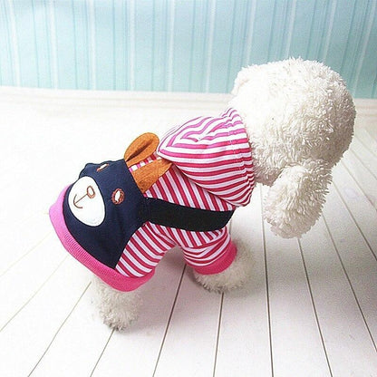 Striped Dog Hoodie Winter Outfit